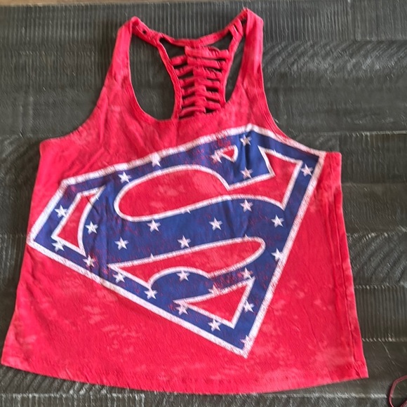 DC Comics Red and Blue Superman Tank Top - Picture 1 of 5